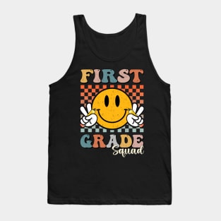 First Grade Squad Retro Groovy Back To School Tank Top